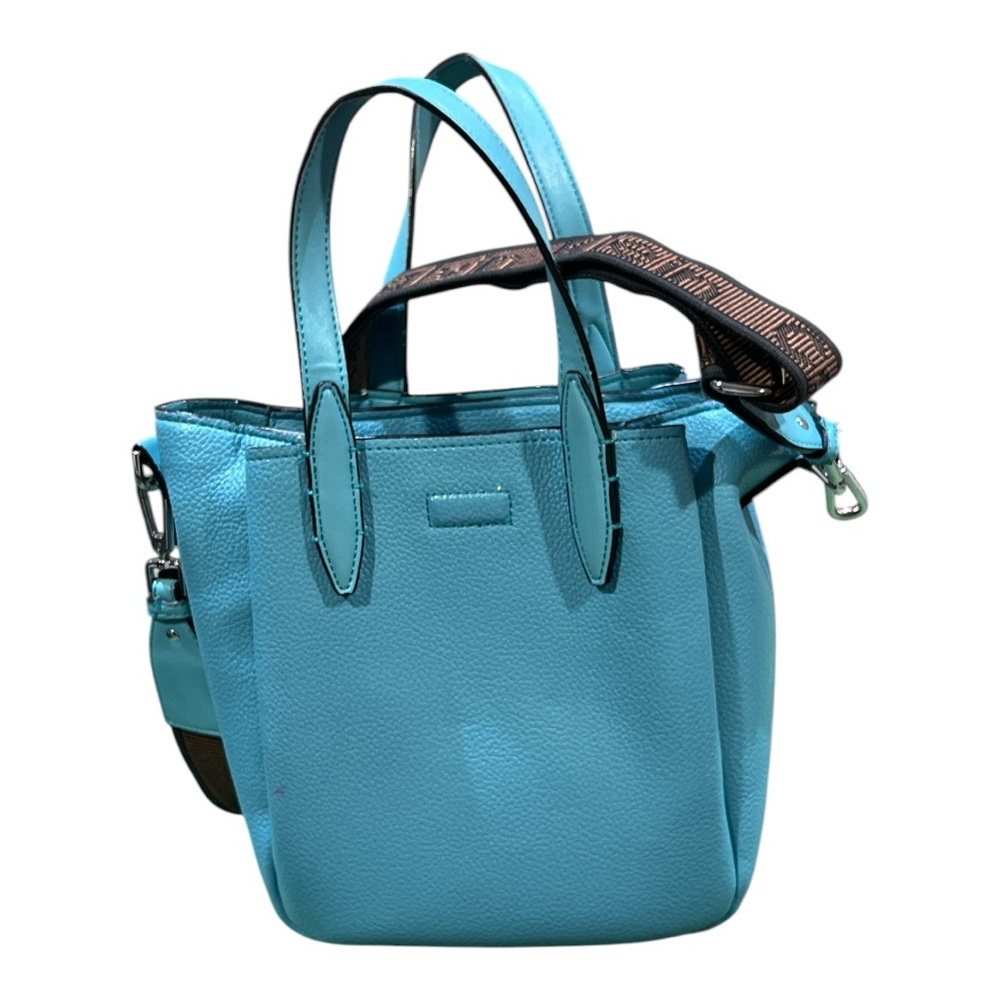Calvin Klein Women’s Brenda Turquoise Leather Detachable Satchel Bag. - Picture 5 of 6
